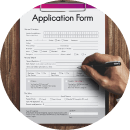 Student filling loan application form